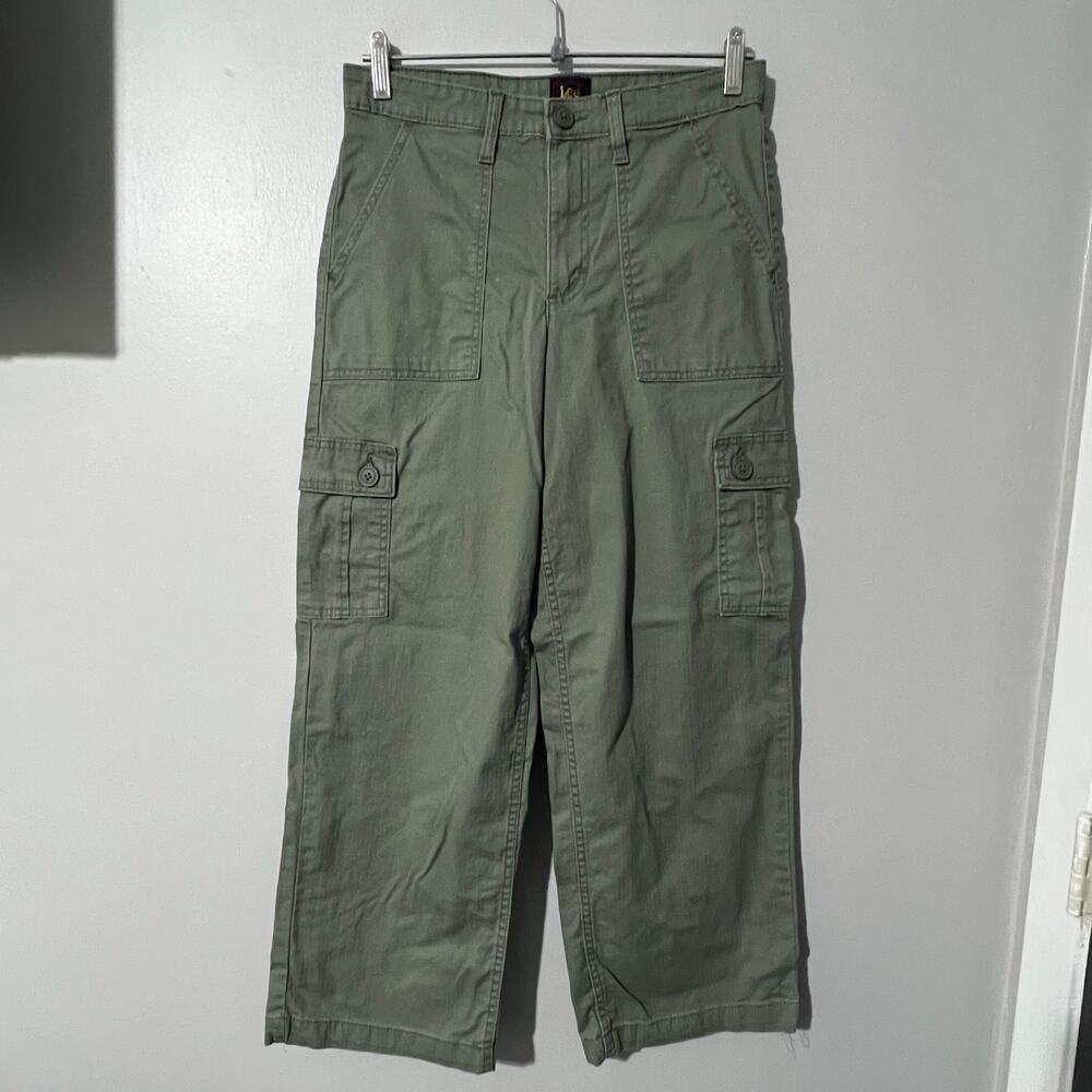 Lee Cargo Pants Women Size 2 Green Utility Pockets